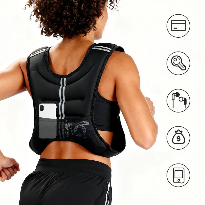 12lb Weight Vest with Reflective Stripe for Workout,