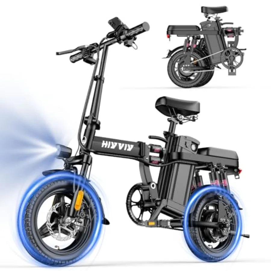 Folding Electric Bikes for Adults: 1200W Peak Power 25 MPH Speed 48V 10Ah Battery.