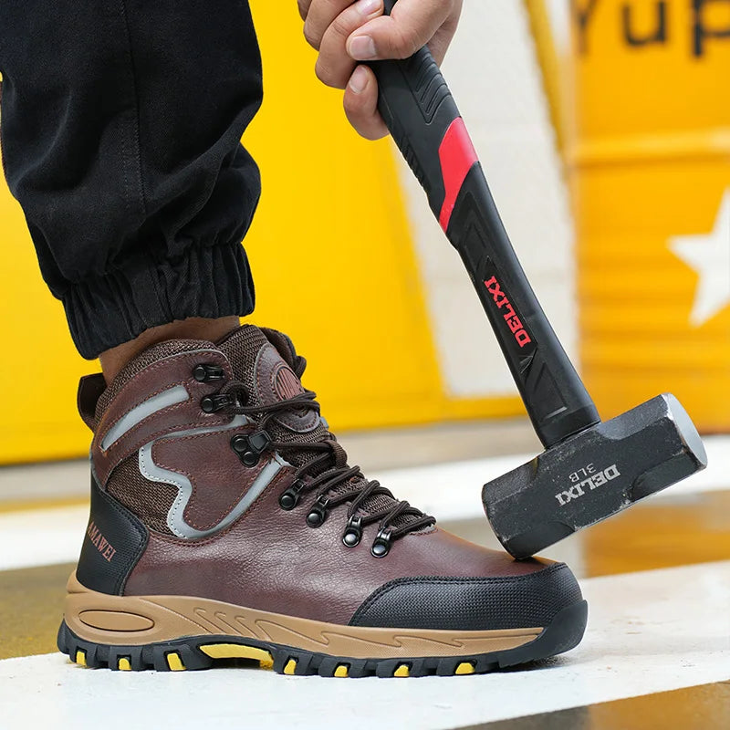 High Top Safety Shoes Men Steel Toe Work Shoes Women
