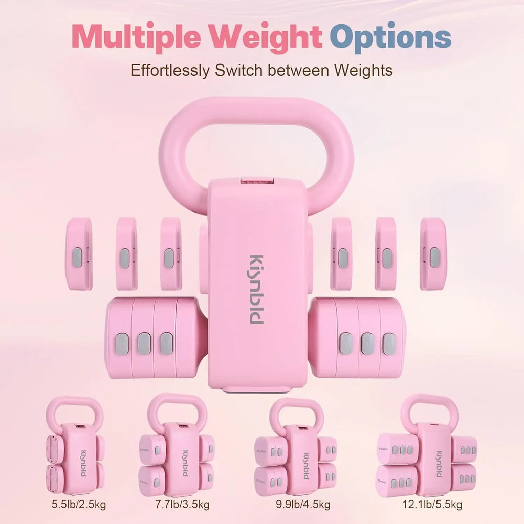 Adjustable Dumbbell Set of 2, 4 in 1 Free Weights.