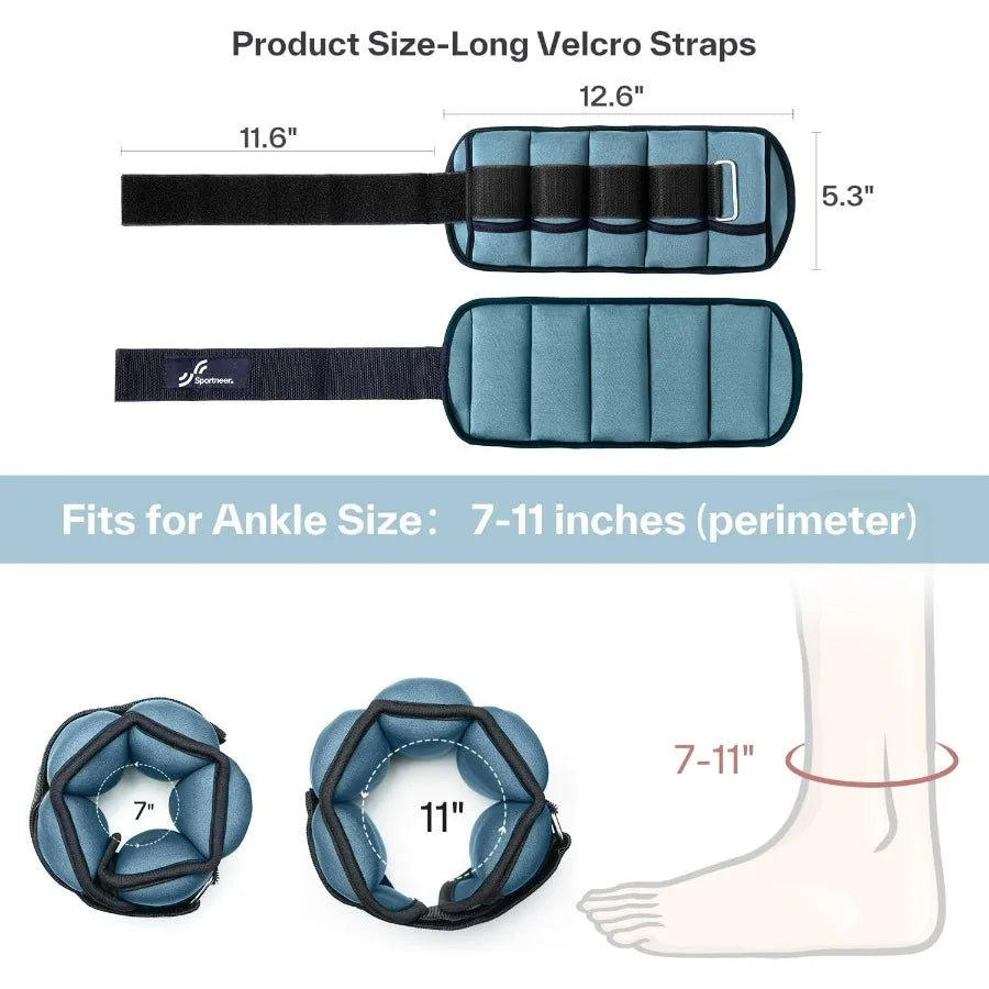 Adjustable Ankle Weights for Women and Men.