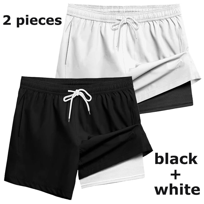 Men's Swim Trunks with Compression Liner Phone Pocket.