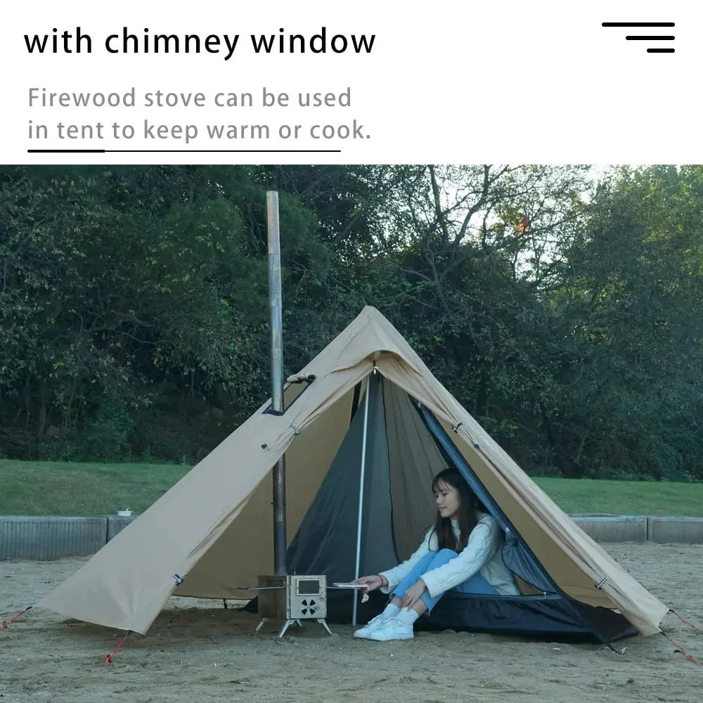 Camping Hot Tent with Chimney Window Outdoor.