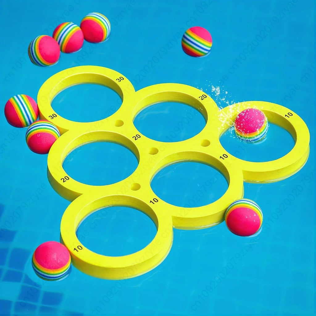 1+10pcs Swimming Pool Toss Game Set.