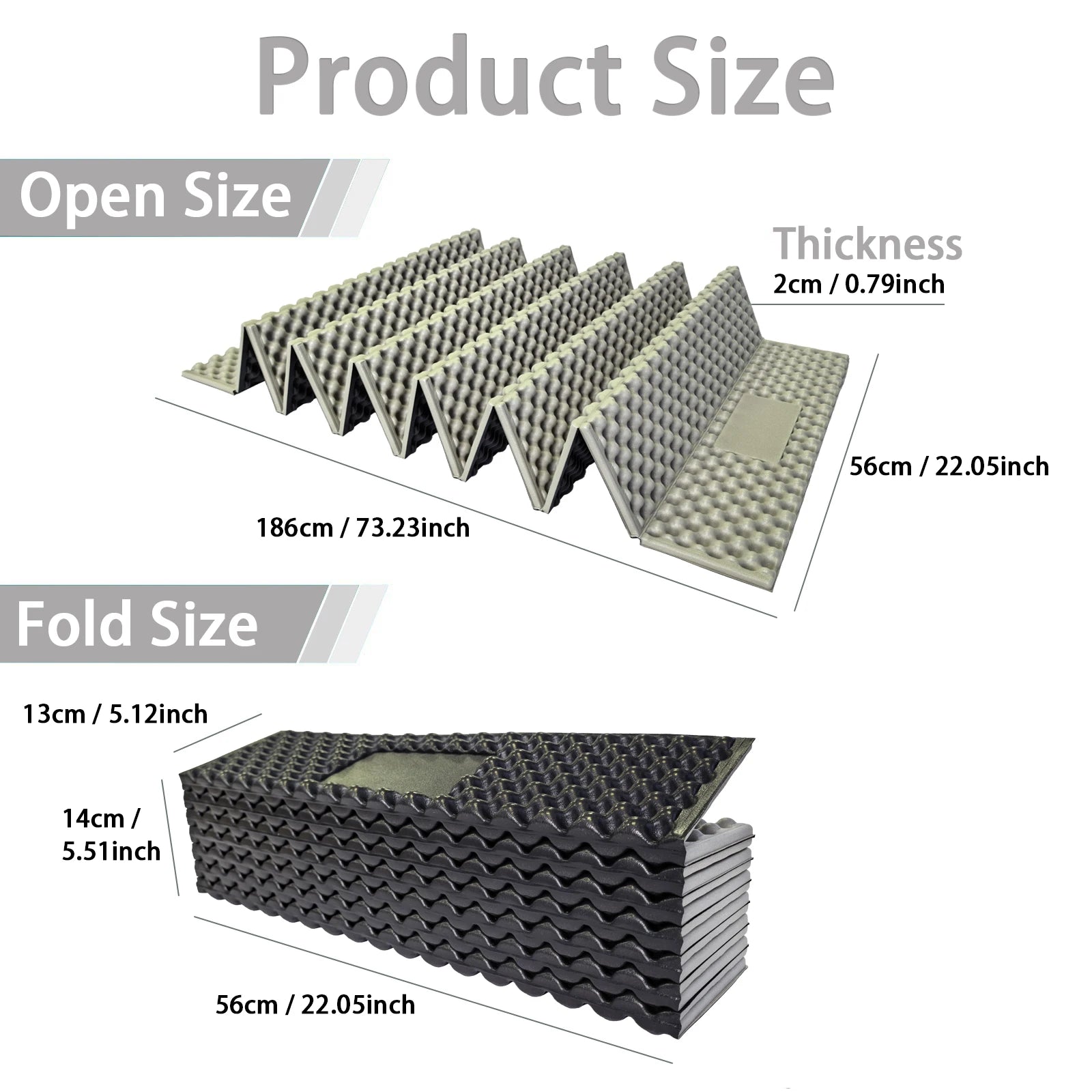 Aluminum Foil Egg Crate Sleeping Pad.