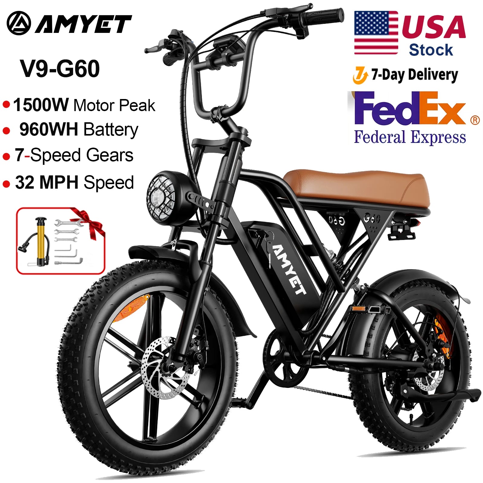 AMYET V9-G60 Adults Electric Bike.