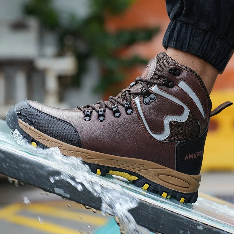 High Top Safety Shoes Men Steel Toe Work Shoes Women