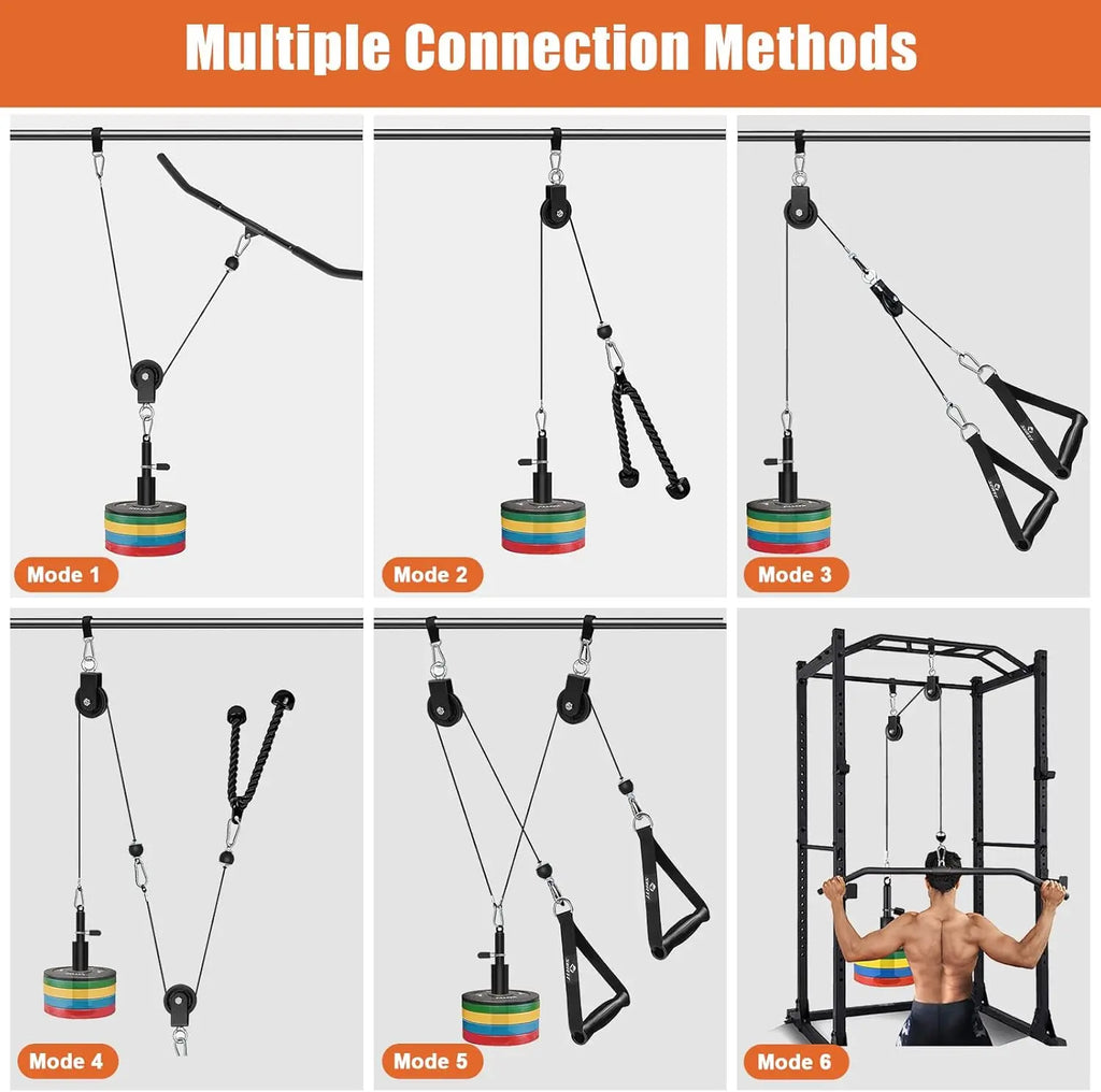 Home Gym Pulley System for Triceps, Lat Pulldown, Biceps Curl.