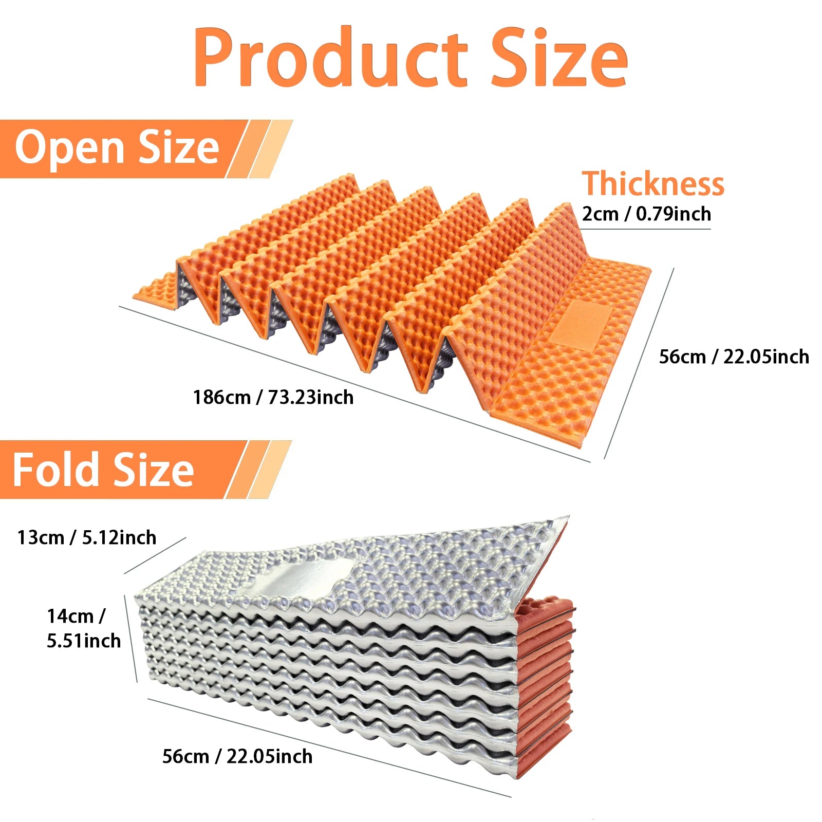 Aluminum Foil Egg Crate Sleeping Pad.