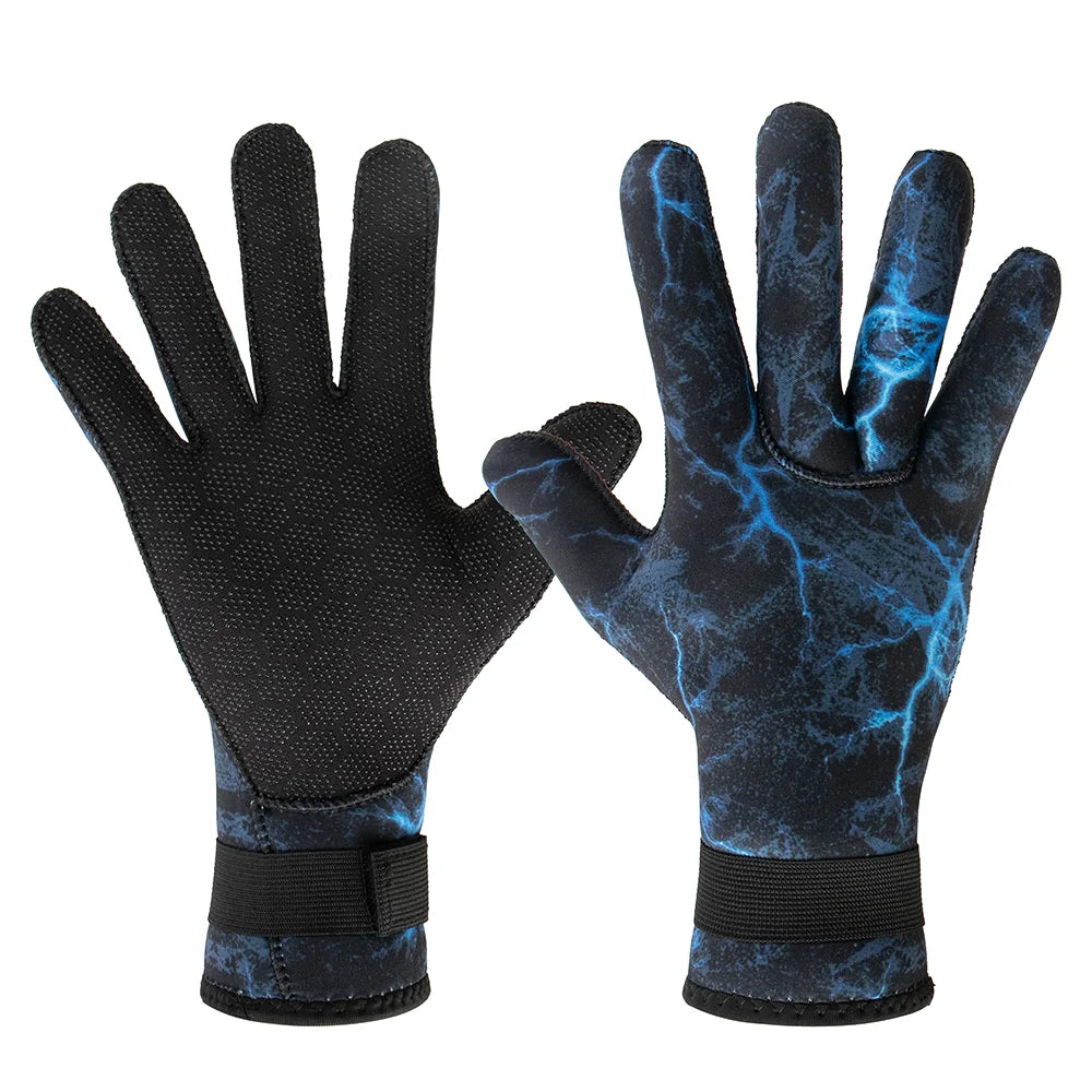 3mm Diving Gloves Thermal Neoprene Camouflage Anti Slip.