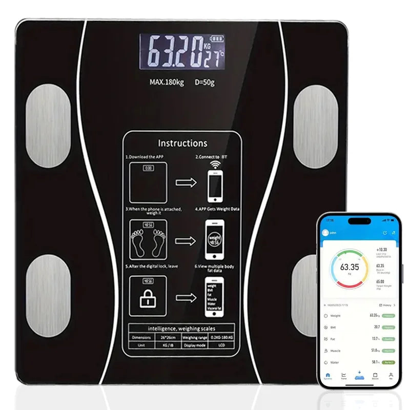 Smart Body Fat Scale Wireless LED Digital.