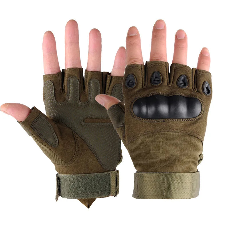 Tactical Hard Knuckle Half finger Gloves Men's