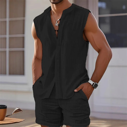 2025 New Men's Vest Shirt, Sleeveless Top and Shorts.