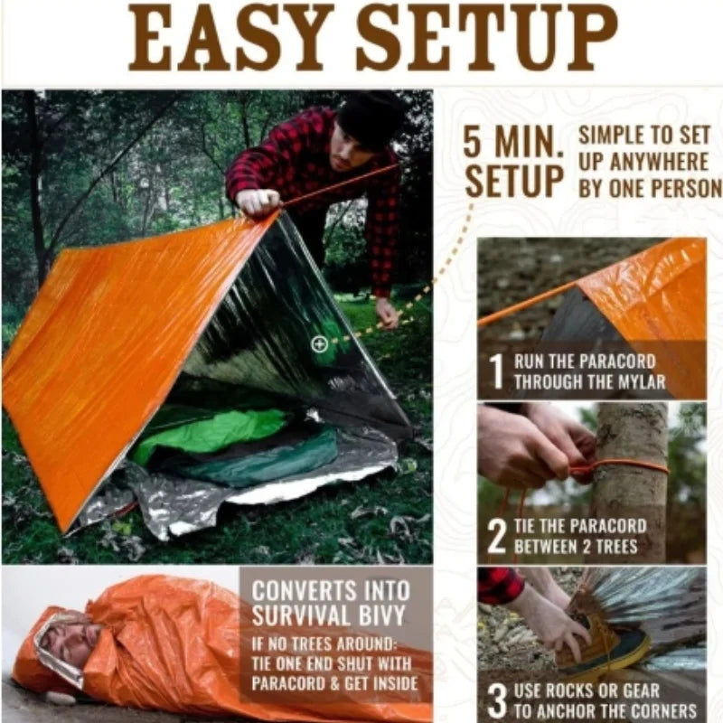 2 Person Emergency Tent Casa De Waterproof Camping.