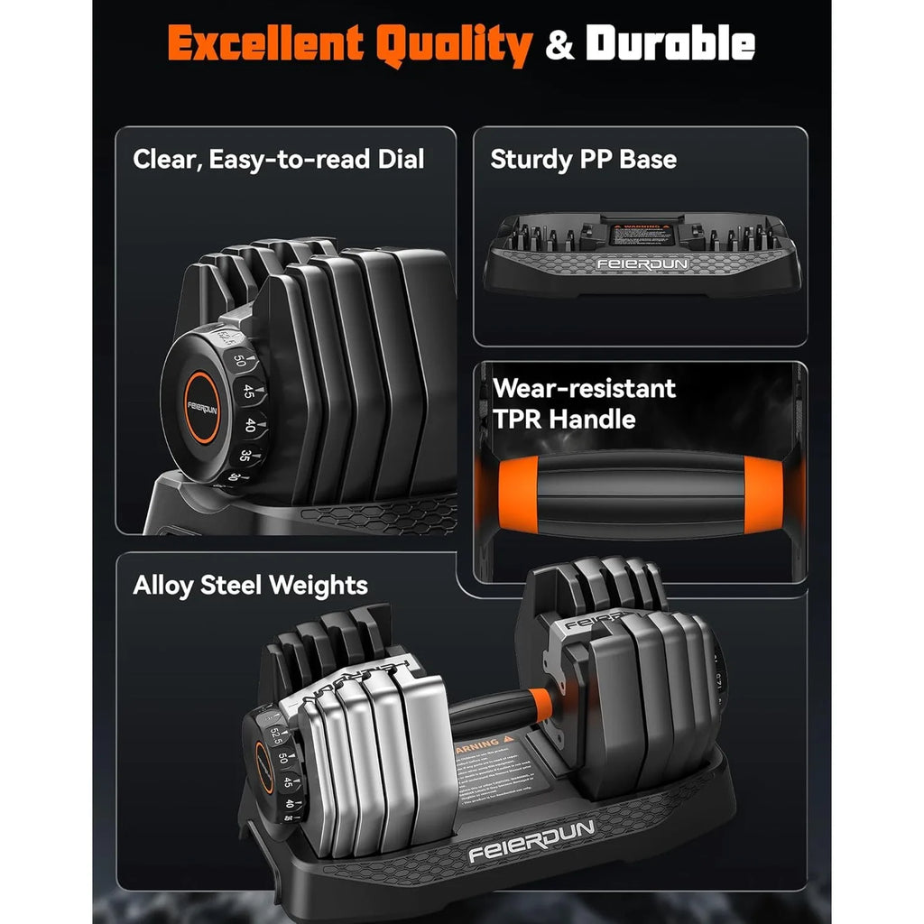 Adjustable Dumbbell Set,15-in-1 Weight Set Dumbbells 105lb.