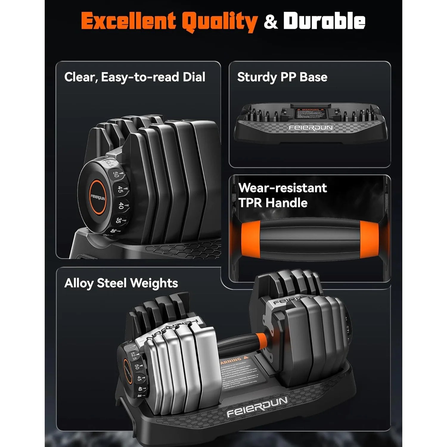 Adjustable Dumbbell Set,15-in-1 Weight Set Dumbbells 105lb.