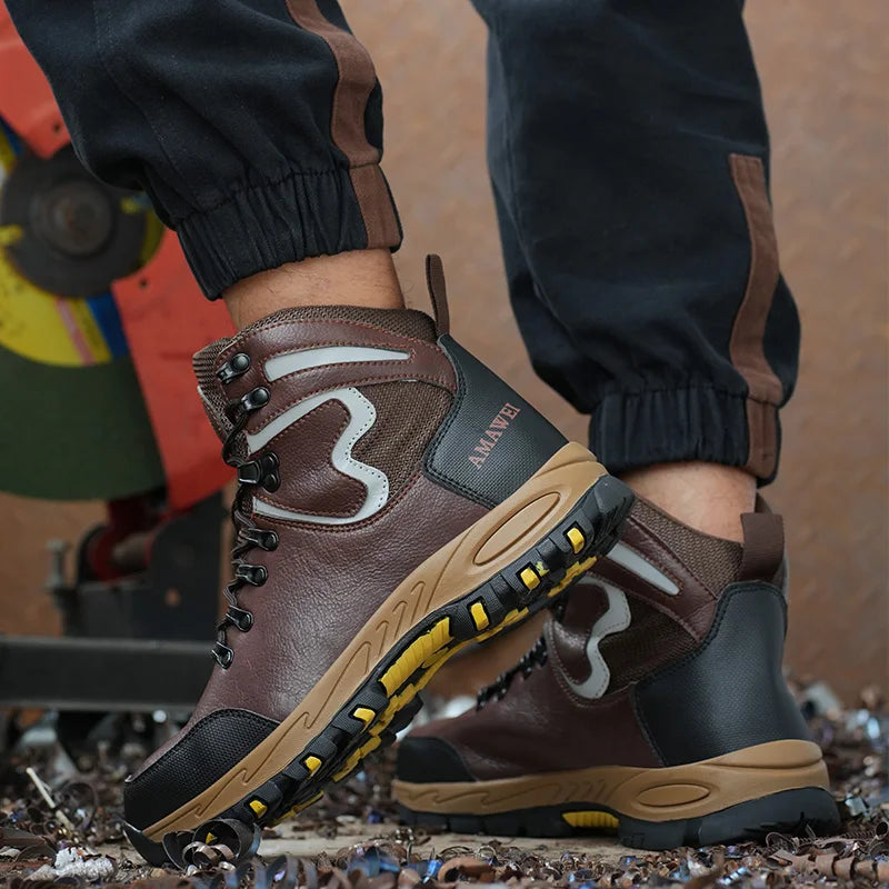 High Top Safety Shoes Men Steel Toe Work Shoes Women