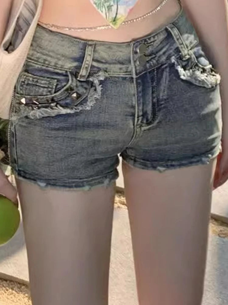 Women Korean Retro Y2k Shorts Pants.