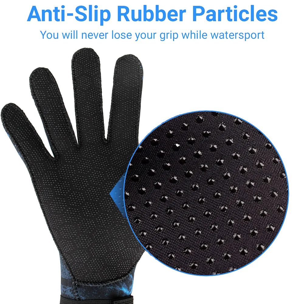 3mm Diving Gloves Thermal Neoprene Camouflage Anti Slip.