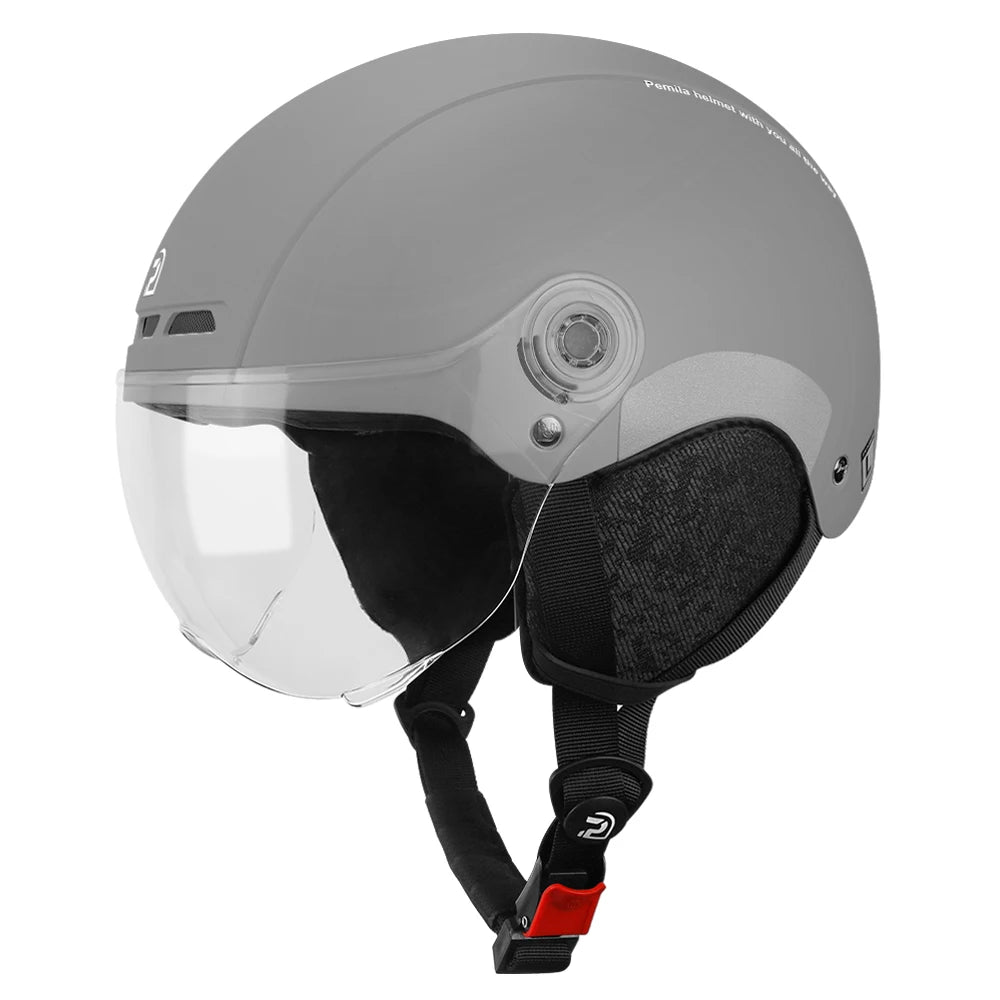 PEMILA Cycling Helmet With Goggles Lens Ear Protection.