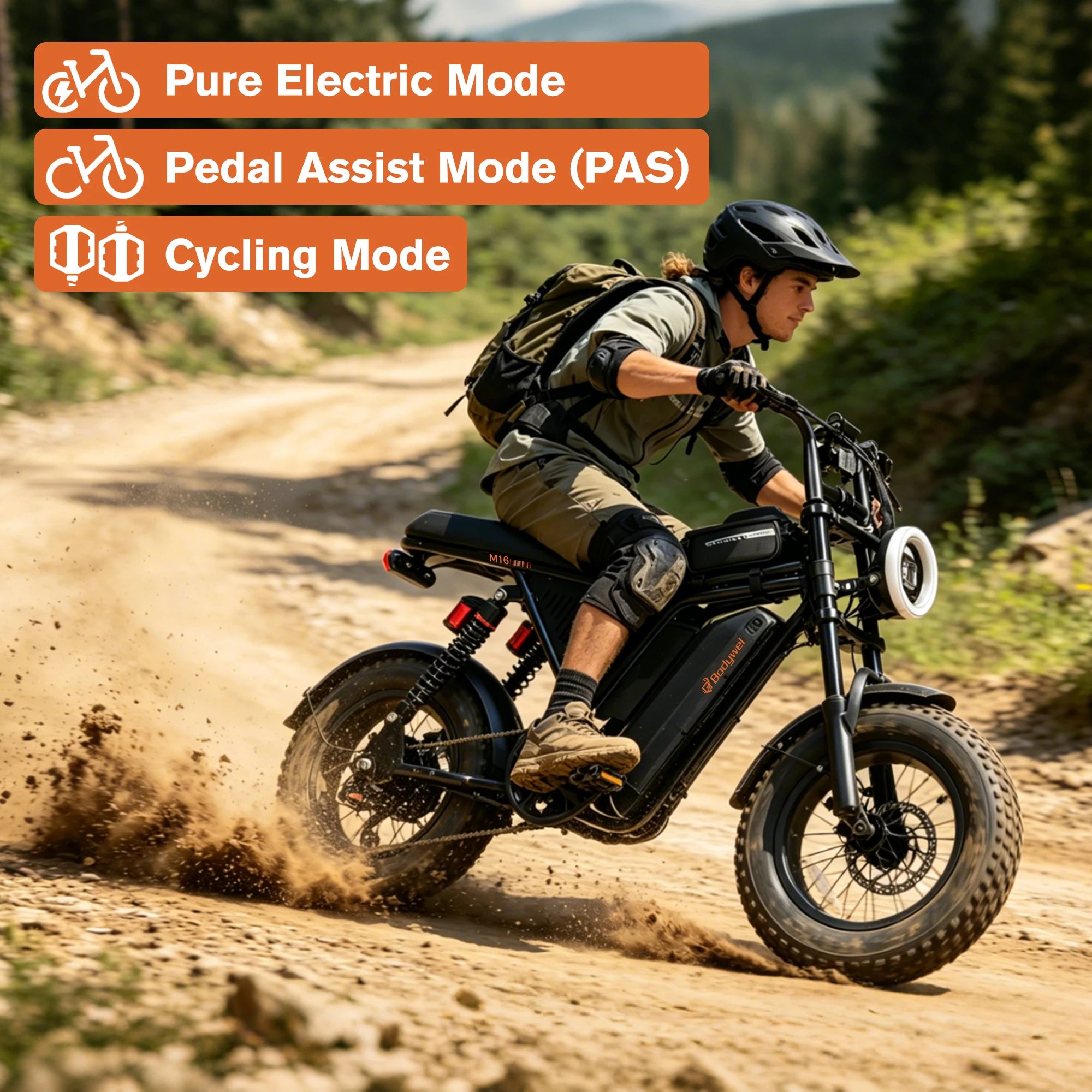 Bodywel M16 Fat Tire Electric Bike 16" x 4.0 Off-Road.