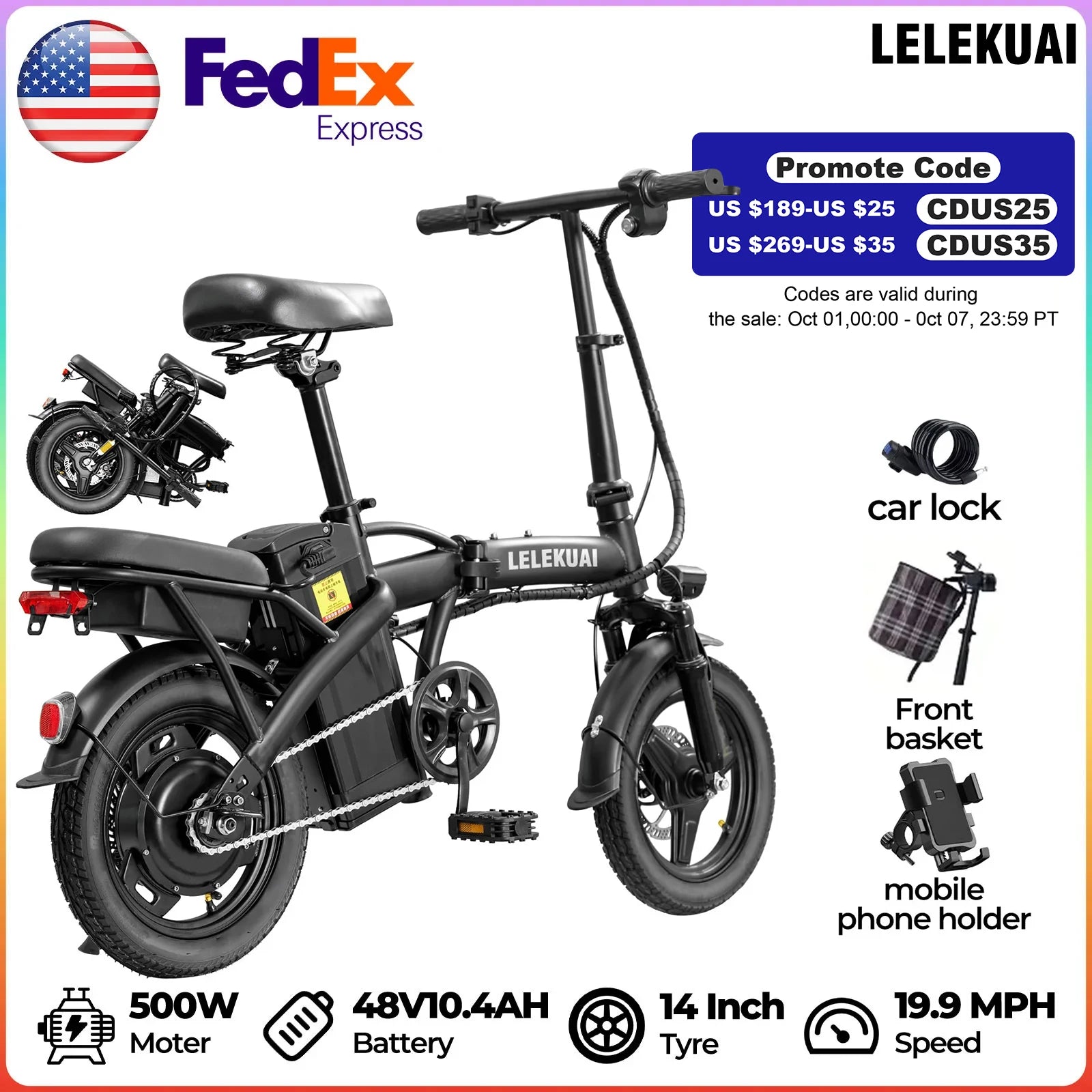 Adult and adolescent folding electric bicycles.