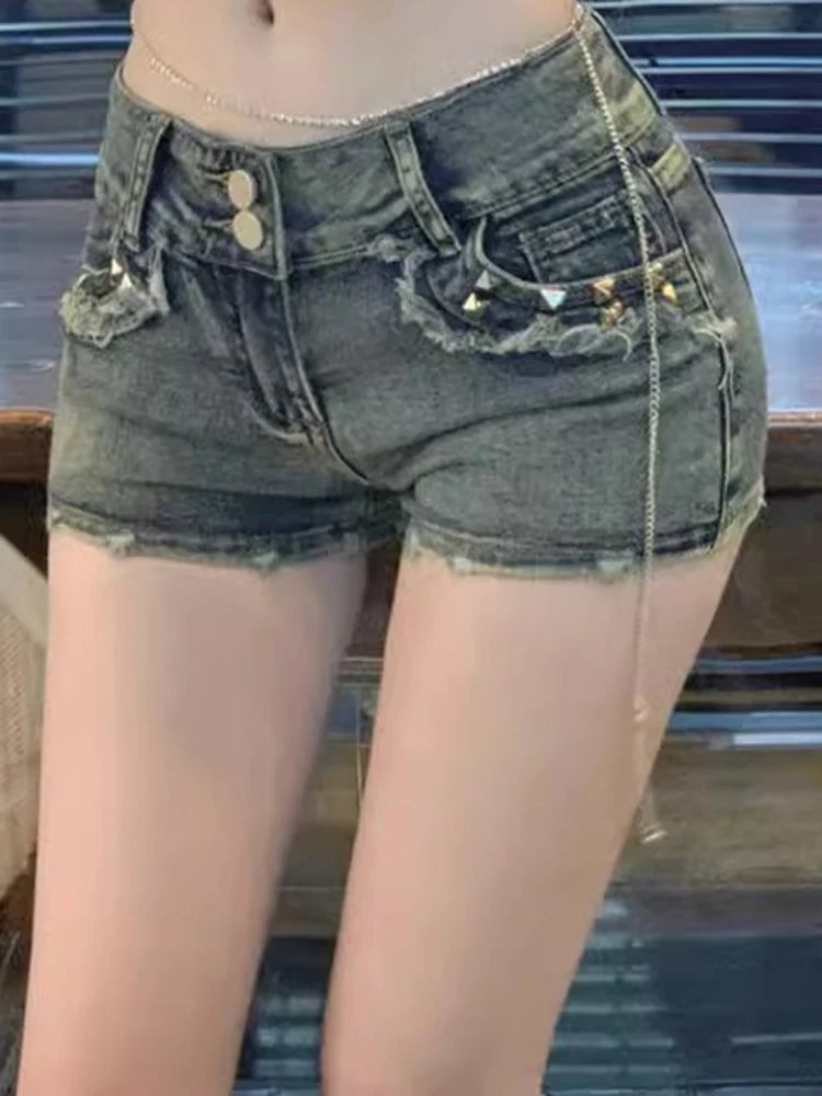 Women Korean Retro Y2k Shorts Pants.