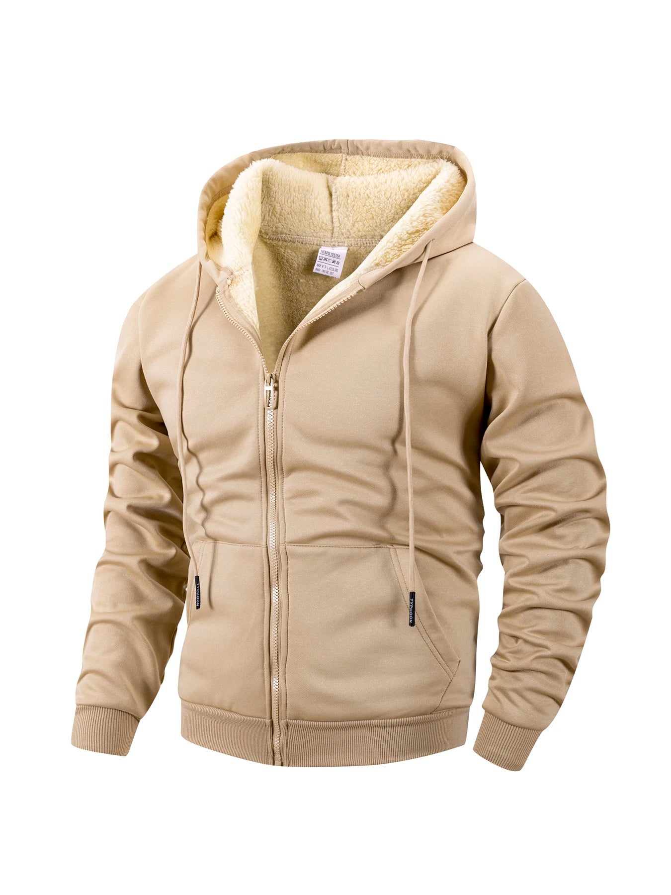 Winter Men's Zipper Jacket Fleece Warm Windproof Hoodies