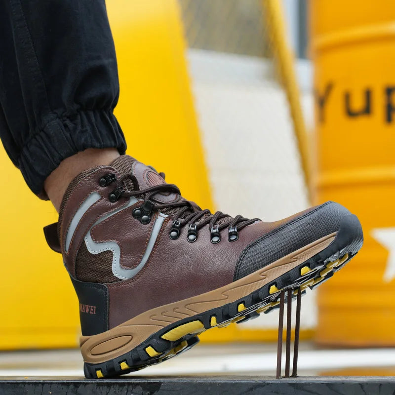 High Top Safety Shoes Men Steel Toe Work Shoes Women