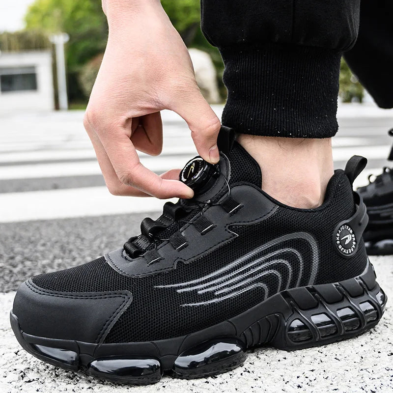 Unisex Rotating Button Safety Shoes Men For Work Sneakers Shoes