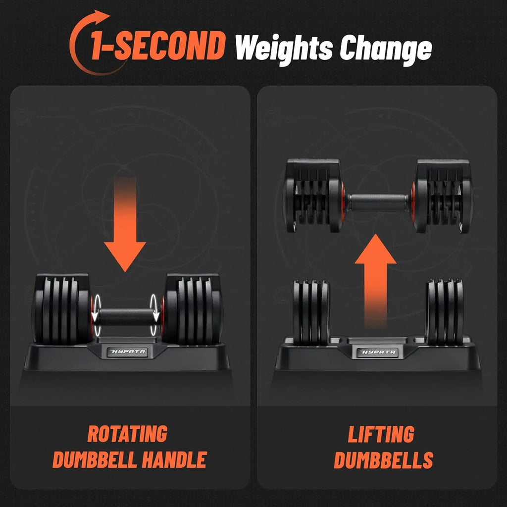 25/55 lbs Pair Adjustable Dumbbell Set.