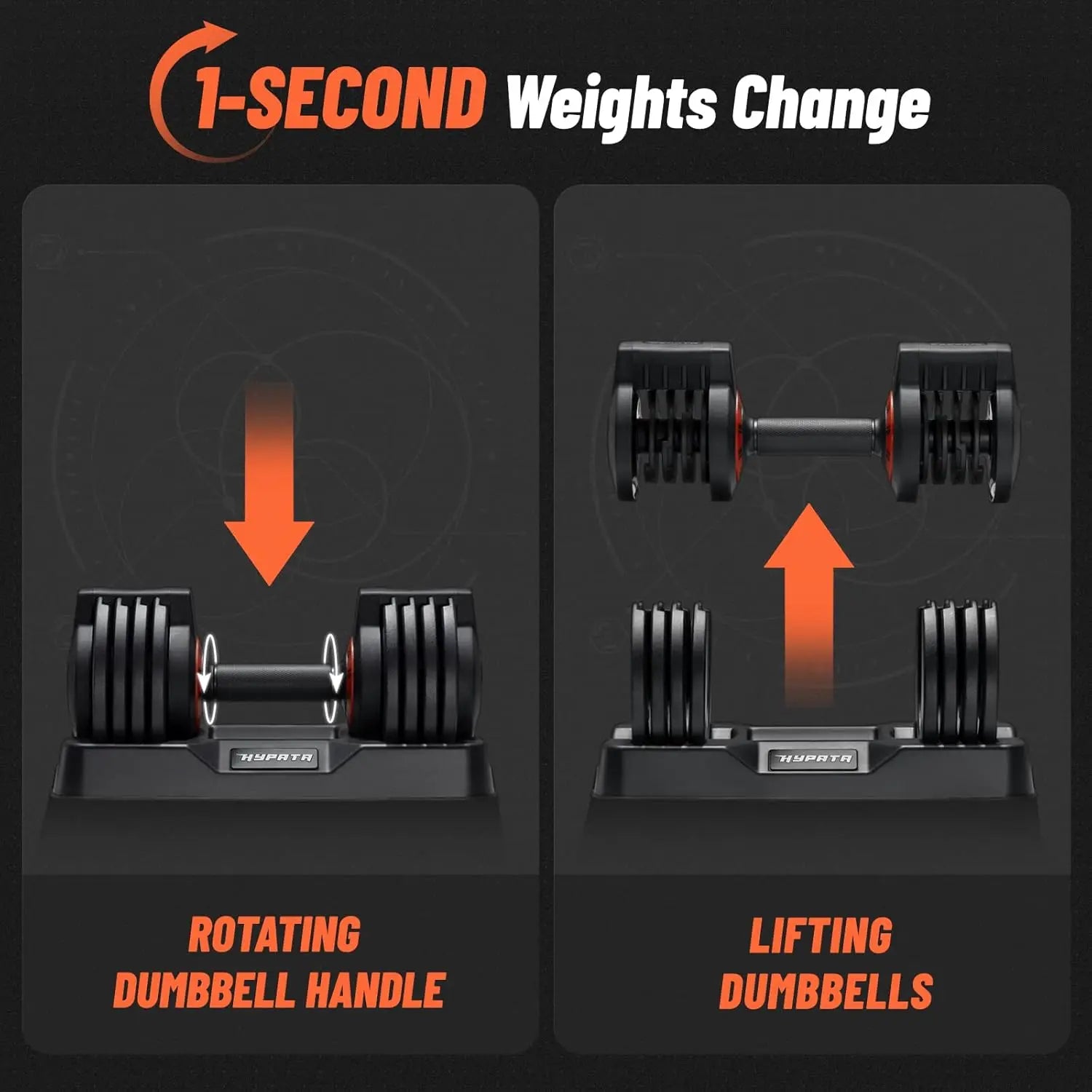 25/55 lbs Pair Adjustable Dumbbell Set.