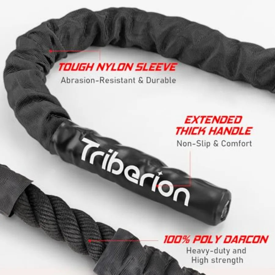Battle Rope for Home Gym Workout - Heavy Weighted Training Eercise.