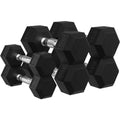 Signature Fitness Rubber Encased Hex Dumbbells.