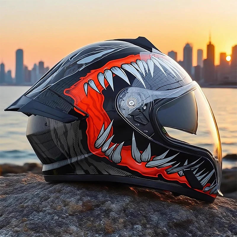 DOT 3C Certified Adult Modular Full Face Motorcycle Helmet.