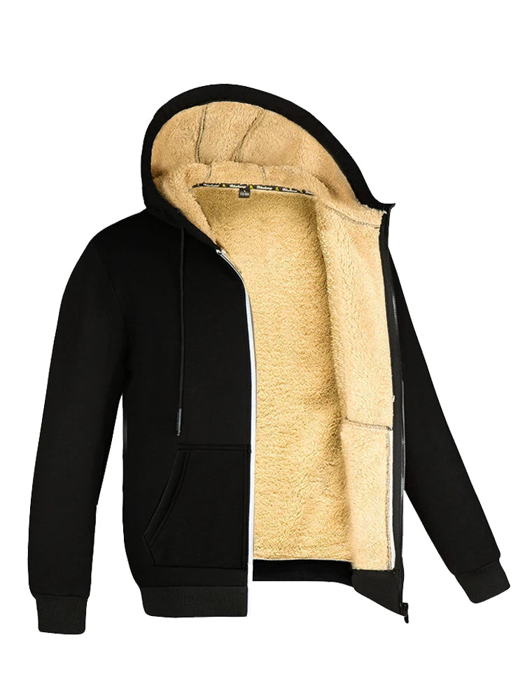 Winter Lambswool Coats Thicken Warm Jackets Long Sleeve Zipper Hoodies