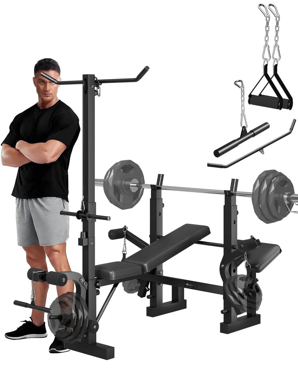 Adjustable 4-in-1 Weight Bench Set.
