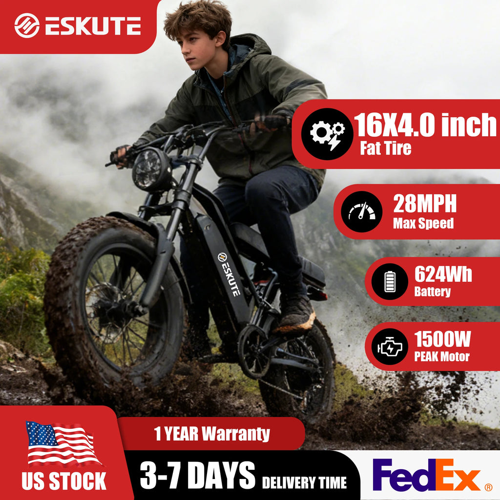 V100 Electric Bike, 1500W Peak 28MPH 48V13Ah Motorcycle.