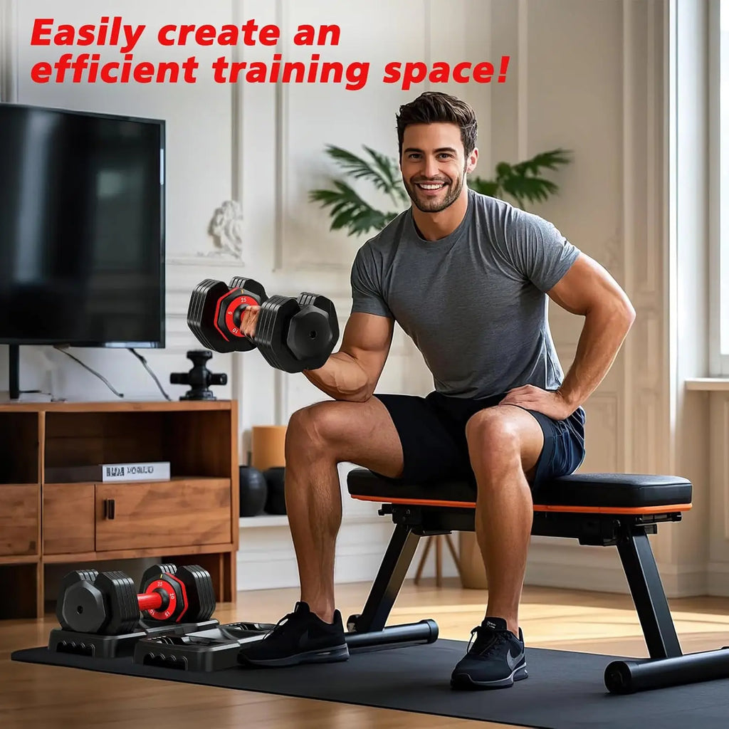 Adjustable Dumbbell Set of 2, 5-in-1.