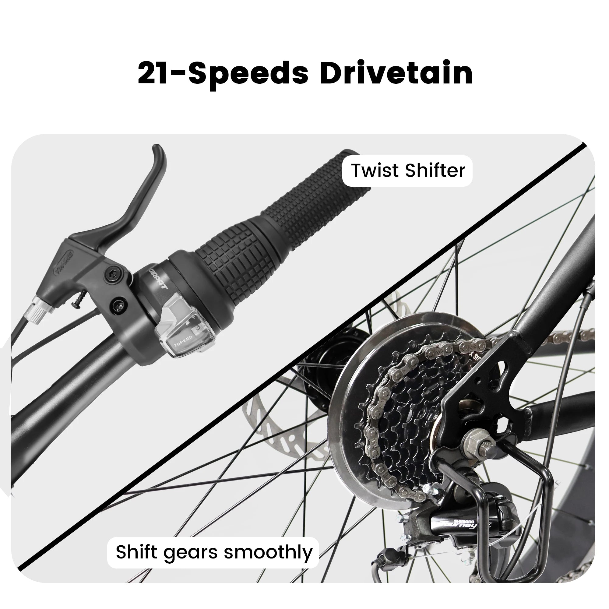 26 Inch Mountain Bike, 4-Inch Wide Fat Tire Snow Mountain Bikes.