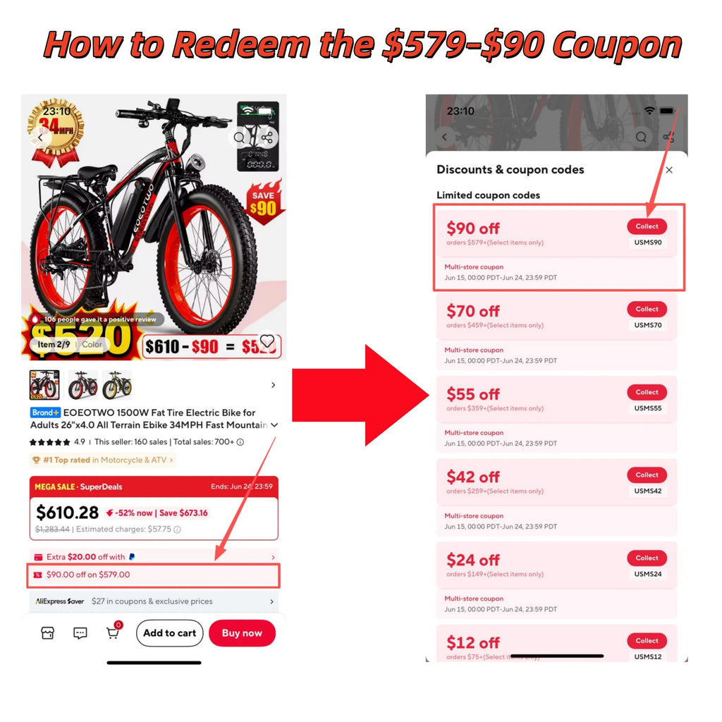 EOEOTWO 1500W Fat Tire Electric Bike for Adults.
