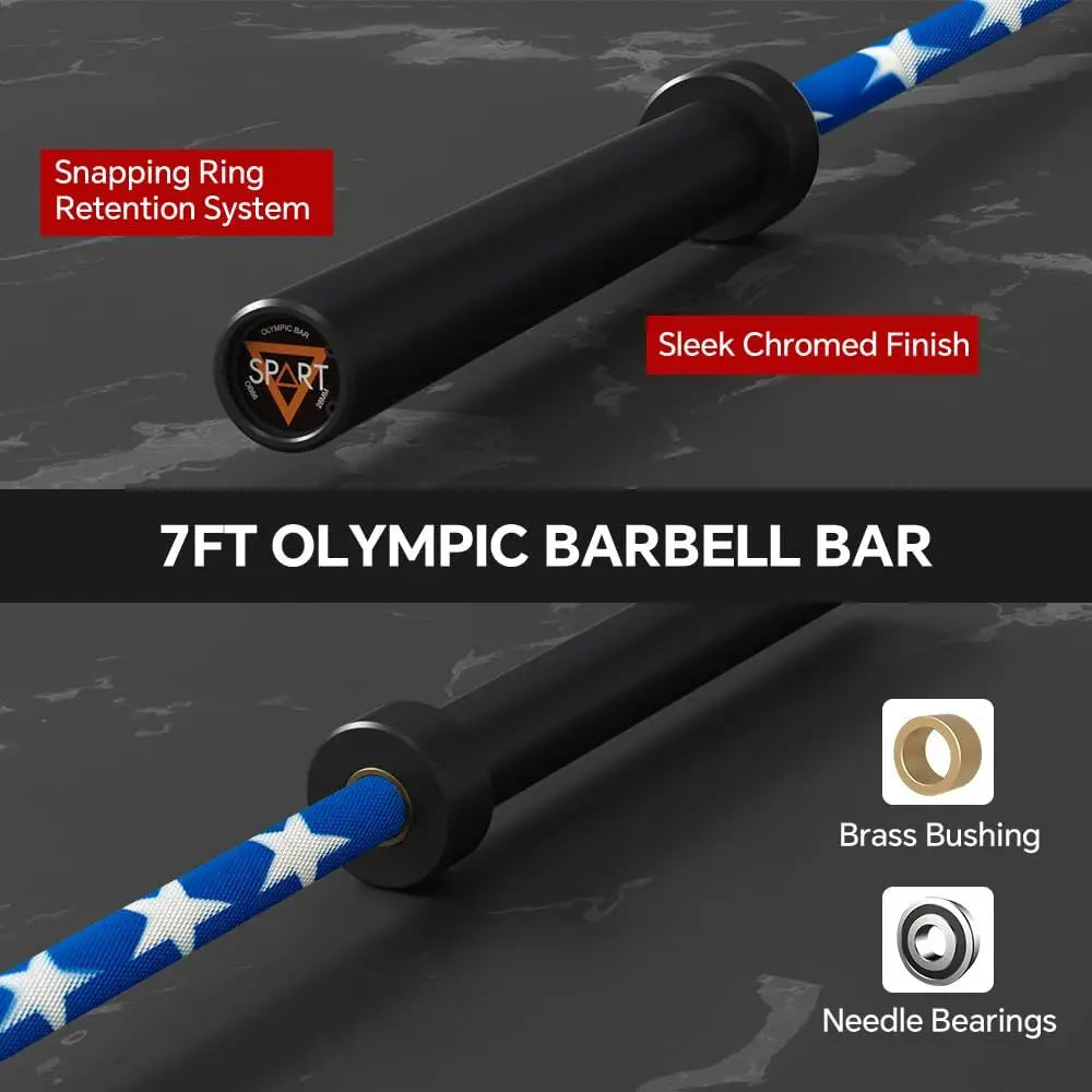 Olympic Barbell Bar with Weight Plate Set Combo,