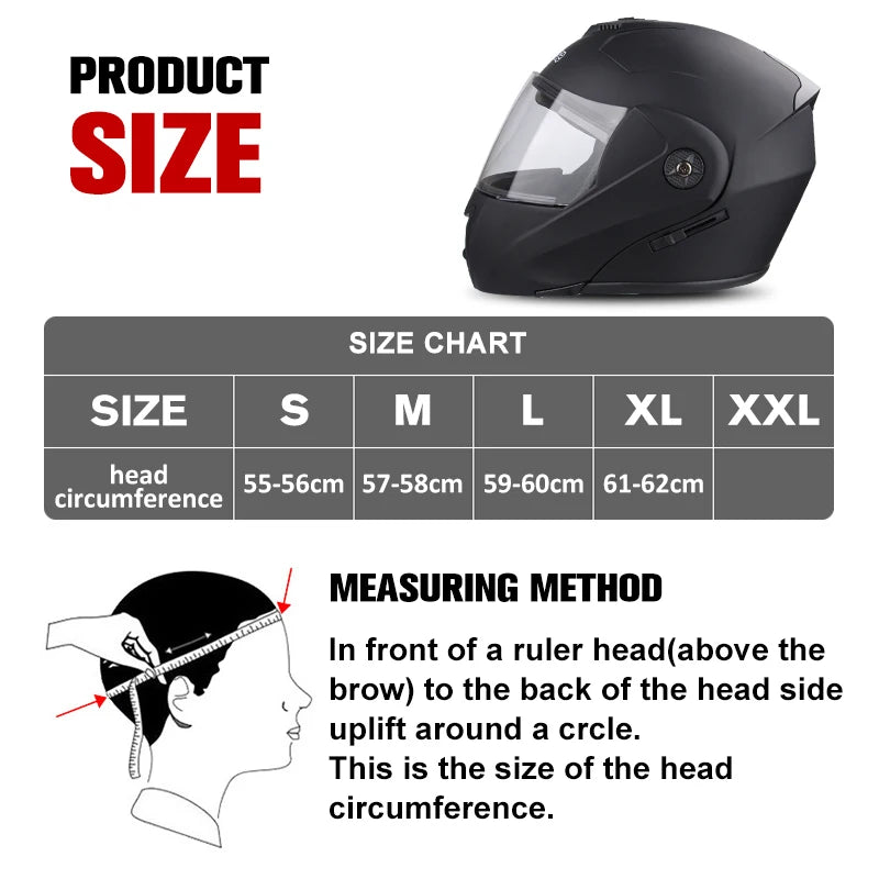 Unisex Racing Motobiker Flip Up Helmets.