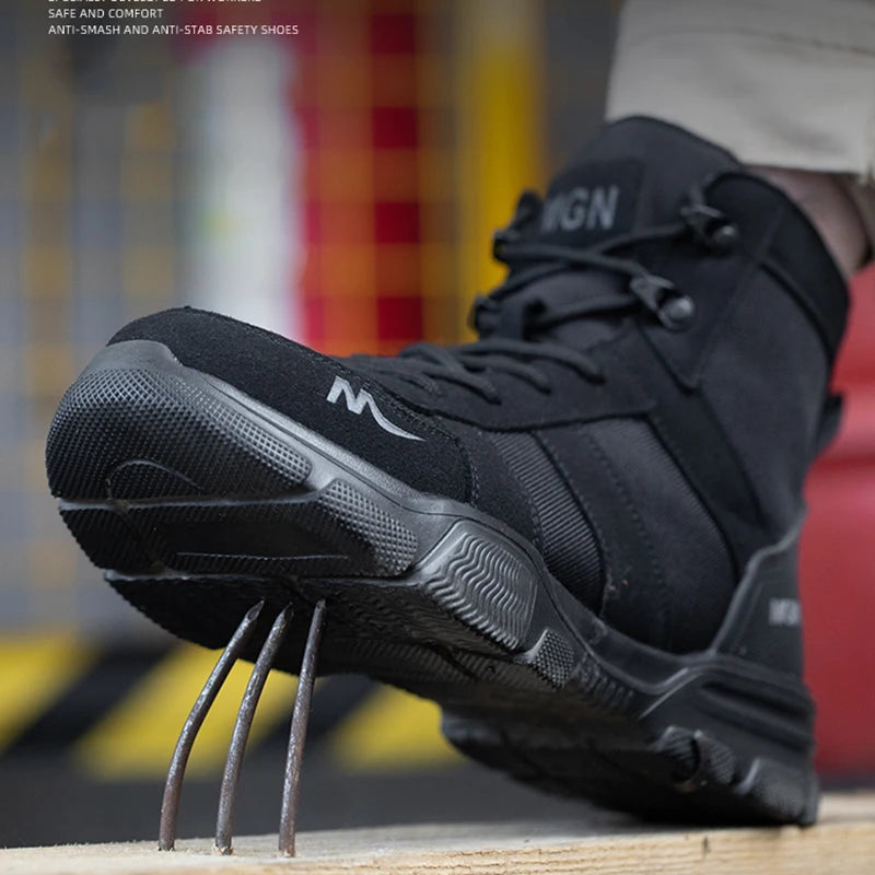 Work Boots Indestructible Safety Shoes Men Steel Toe Shoes