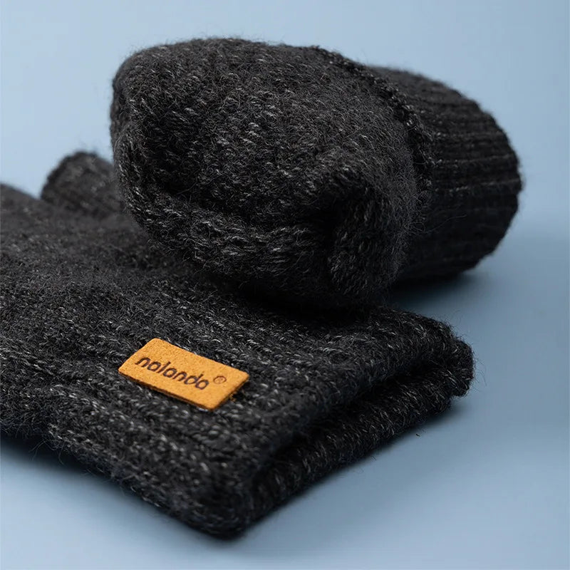 Winter Autumn Knitted gloves Warm Plush Fingerless gloves for men & Women