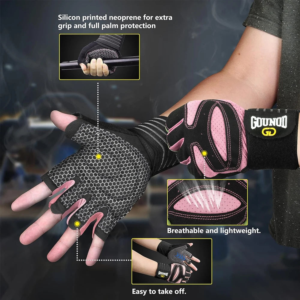 1Pair Workout Gloves for Men and Women.