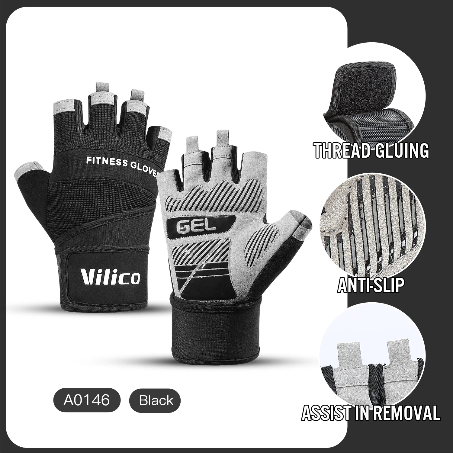 Half Finger Gym Gloves Weightlifting Dumbbell Training.
