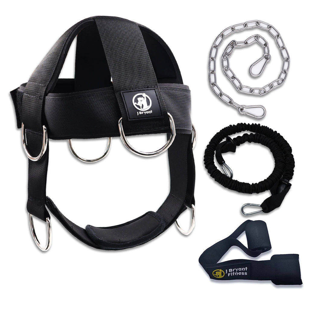 Neck Head Harness Weightlifting Training with Resistance Bands.