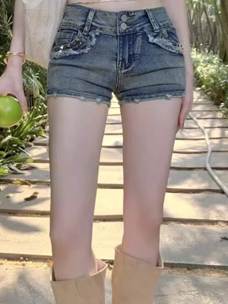 Women Korean Retro Y2k Shorts Pants.