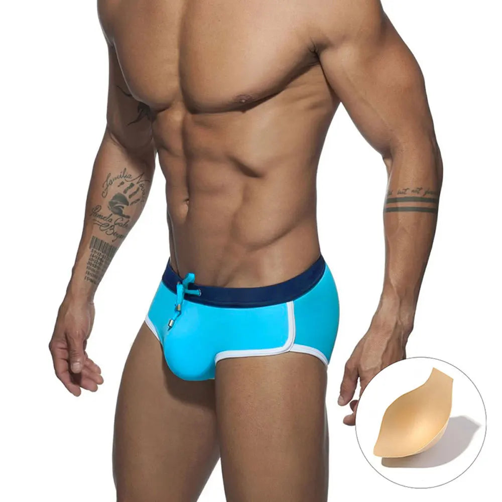 Men's Swim Briefs Sexy Swimming Triangle Short Summer Water Sport Beach Pants.